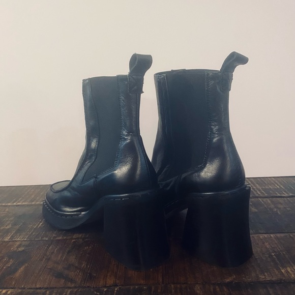 Topshop Hunter Heeled Leather Ankle Boot BLACK         Size 9.5    •NEW• - Picture 6 of 9